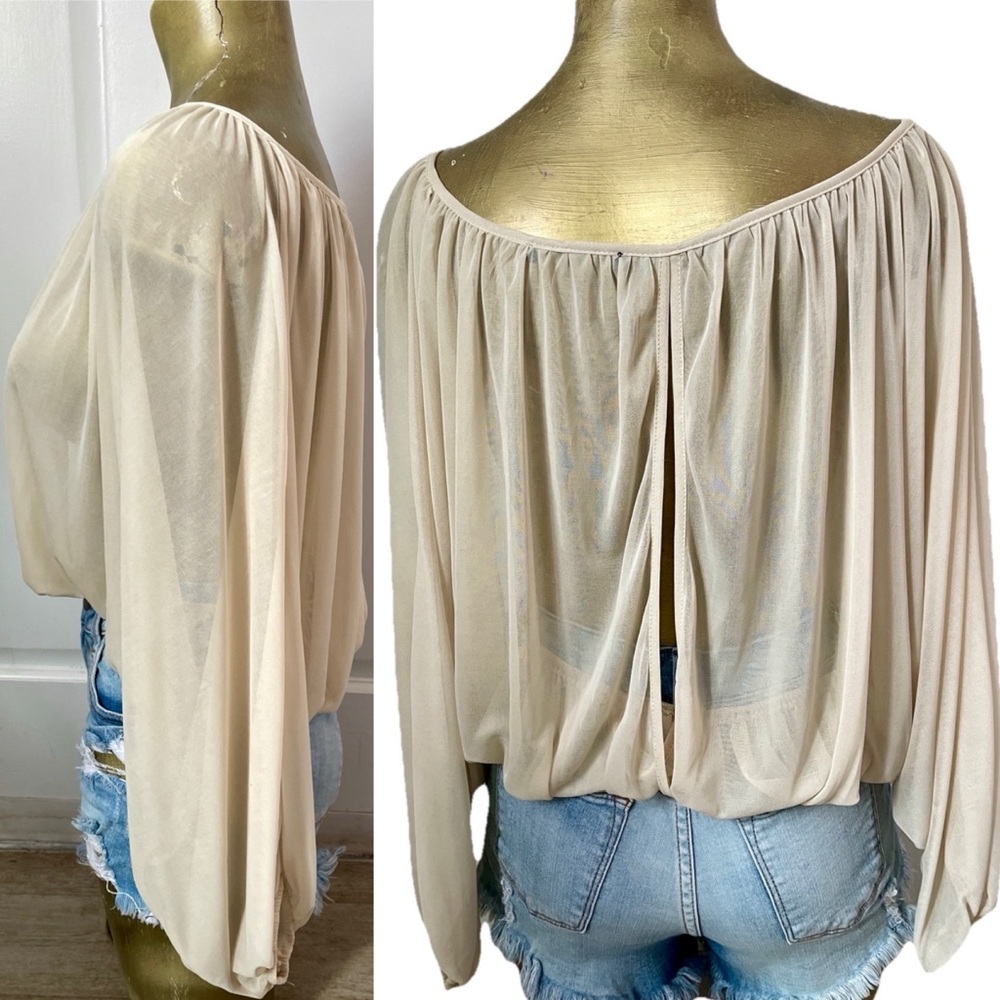 FOREIGN EXCHANGE Chic NWOT Ivory Split Back Semi … - image 8